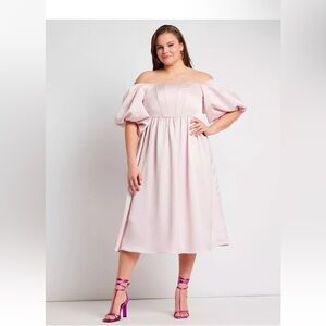 Eloquii off the shoulder puff sleeve dress 18